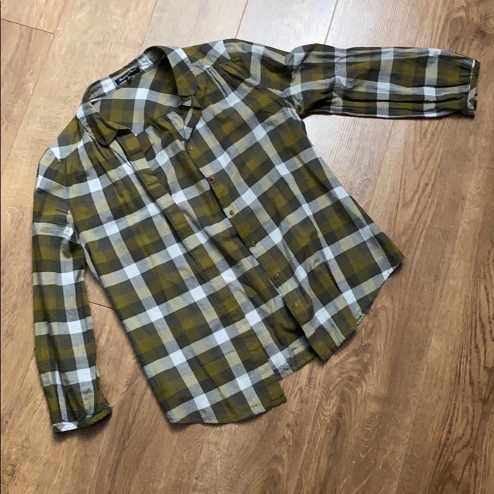 MADEWELL BROADWAY & BROOME Plaid Button Up Top XS
